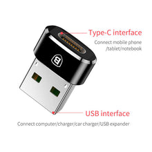 Load image into Gallery viewer, Usb Male To Type-C Female Adapter Converter Black