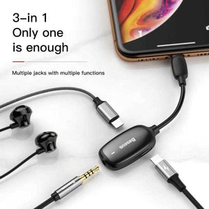 3 iN 1 iP Male to Dual iP & 3.5mm Female Adapter